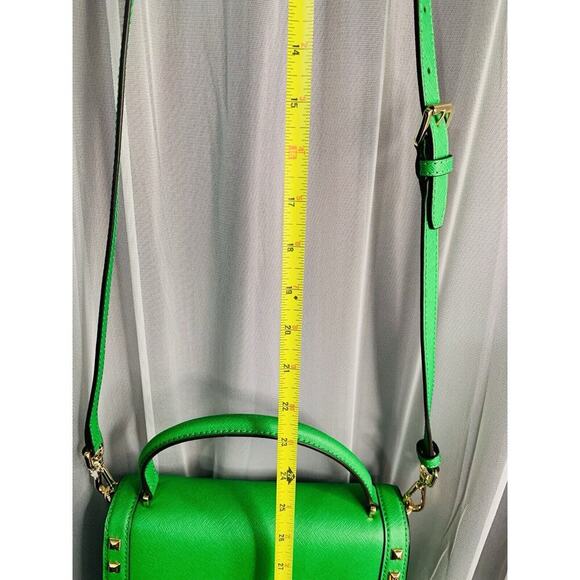 NWOT Michael Kors Dillon Green Palm STD MD Messenger Leather Handbag MSRP $368 - Picture 8 of 16